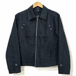 FDJ fitted Black Jean Jacket In A Size 8